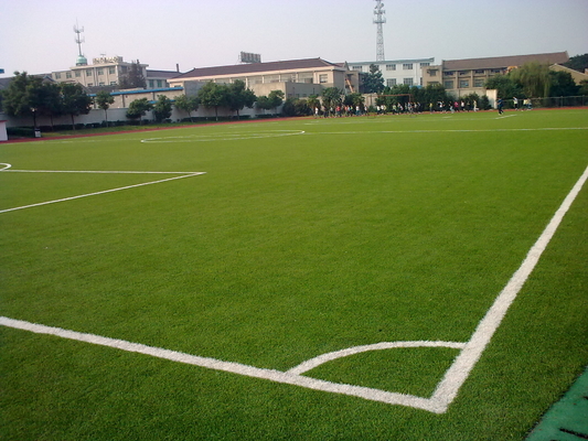 Eco-Friendly Football Artificial Grass Lawn 25mm , 9000dtex Green PE