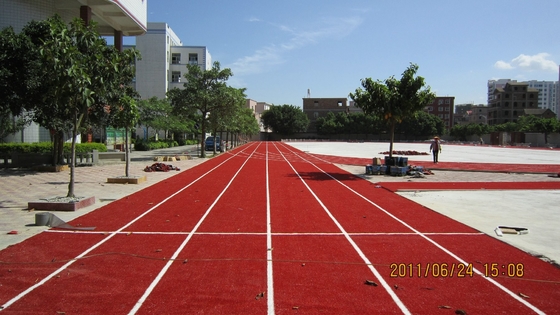 100% PE Synthetic Grass Turf For Running Track , 9000 Dtex 25mm Red Turf